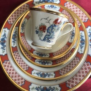 LENOX RED LACQUER CHINA SET